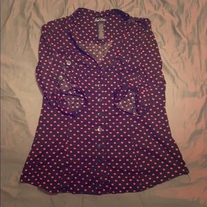 Black and Red Polka Dot Blouse